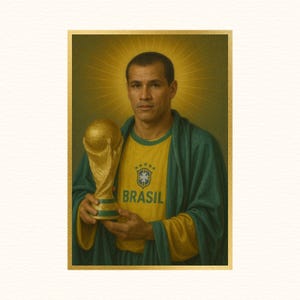 Heiliger Rivaldo | Sacred Game Serie | Brasilien Fußball, Fußball Geschenke, Sport Poster, Fußballspieler Poster, Fußball Wandkunst