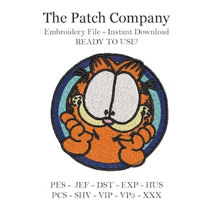 Archivo De Bordado Matriz Diseño Gato Garfield Animado Embroidery File Cat Garfield