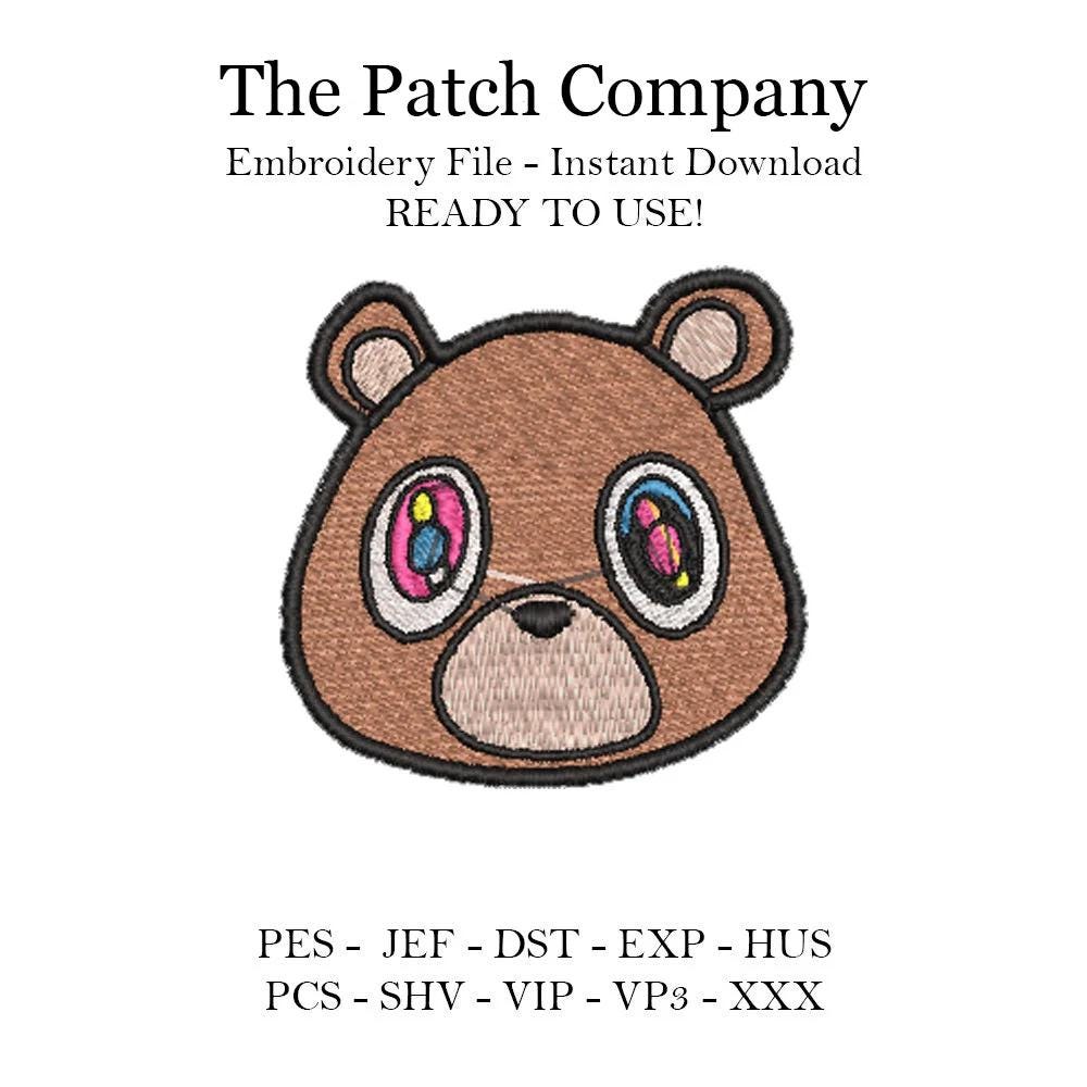 Embroidery File Matrix Design Bear Kanye Rapper Embroidery File Rap Kanye Bear
