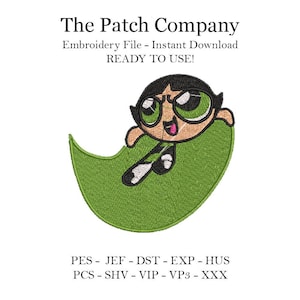 Embroidery File Matrix Design Acorn Powerpuff Girls Cartoon Embroidery File Buttercup Character