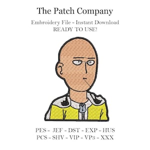 Embroidery File Matrix Design Saitama One Punch Man Anime Cartoon Embroidery File One Punch Man Saitama Anime Character