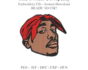 Embroidery File Matrix Design Rap Music 2Pac Embroidery File Rap Music 2Pac