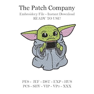 Embroidery File Matrix Design Baby Yoda Star Wars Cartoon Embroidery File Baby Yoda Star Wars Character