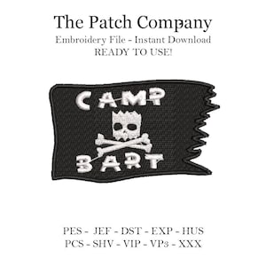 Archivo De Bordado Matriz Diseño Bandera Camp Bart Dibujo Animado Embroidery File Camp Bart