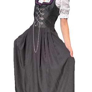 Vintage Bavarian Austrian Dirndl Dress Daller Tracht Long Women’s Size 38