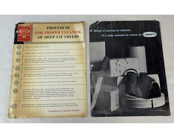 Vintage KRAFT Food Advertising Lot: Shortening Fryer Cleaning & Cheese Fact
