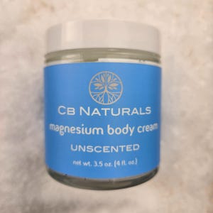 Crème pour le corps non parfumée au magnésium (4 oz liq.) pour soulager les courbatures et les douleurs musculaires, favoriser la relaxation et améliorer le sommeil, avec des ingrédients naturels