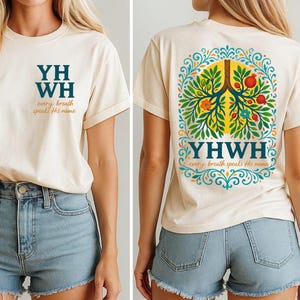 Cada aliento dice su nombre | Camiseta de Yeshua | Ropa espiritual | Árbol de los pulmones | Yahweh | Camiseta de Yahweh | Respira | Camiseta cristiana de los pulmones de YHWH