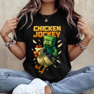 Gamer Gift Idea | Funny Gamer Tee | Funny Pixel Chicken | Unisex Gaming Tee | Chicken Jockey | Gaming Apparel | Gamer T Shirt | Retro Gamer
