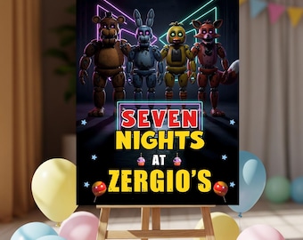 Invitación de cumpleaños de Five Nights at Freddy's: invitación editable para fiesta infantil, cartel de bienvenida (descarga digital)