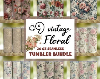 Opakowanie na kubek w stylu retro z kwiatowym wzorem: boho sublimacja (pobieranie cyfrowe PNG o pojemności 20 uncji)