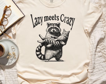 Funny Raccoon Tshirt Cotton shirt Trash Panda Lover