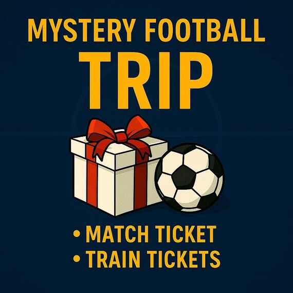 Mystery Football Trip Gift – Match Ticket & Train Travel – Unique Experience for Him or Her
