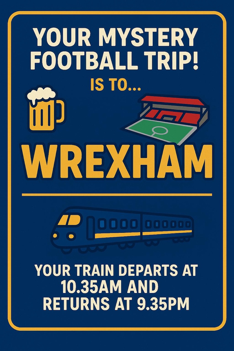 Mystery football trip for football lovers. Football gift for dad or husband. Groundhopper gift.