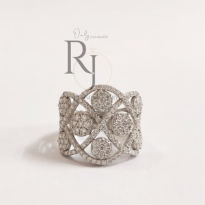 2 CT Lab Diamond – Celestial Orbit Wide Cocktail Ring | Round Diamond | Silver or Gold