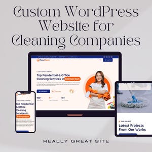 Professional Cleaning Company Website – WordPress + Elementor + Domain + Hosting + Business Email 1 Year – SEO Optimized