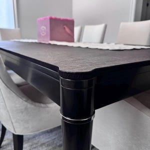 Custom Rectangular Table Pad | Heat Resistant 550F | Magnetic Lock | Handcrafted | 2 Leaves | up to 80" Long