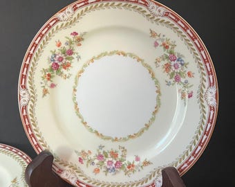 2309 Noritake Toki Kaisha Nippon N2632 Burgandy Red Edge