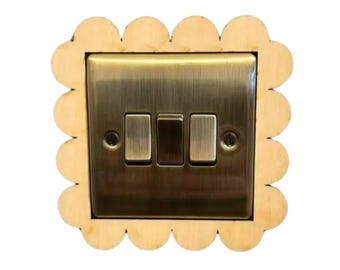 Scalloped Wooden Light Switch Surround: DIY Home Decor (86mm)