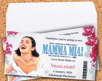 Personalized Mamma Mia! Musical Ticket | Keepsake Gift Voucher