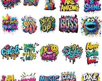 Urban Graffiti Clipart, Street Art Graphics (Digital Download)