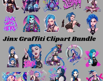Jinx Graffiti Clipart Bundle  League of Legends PNG  for Cricut (Digital Download)