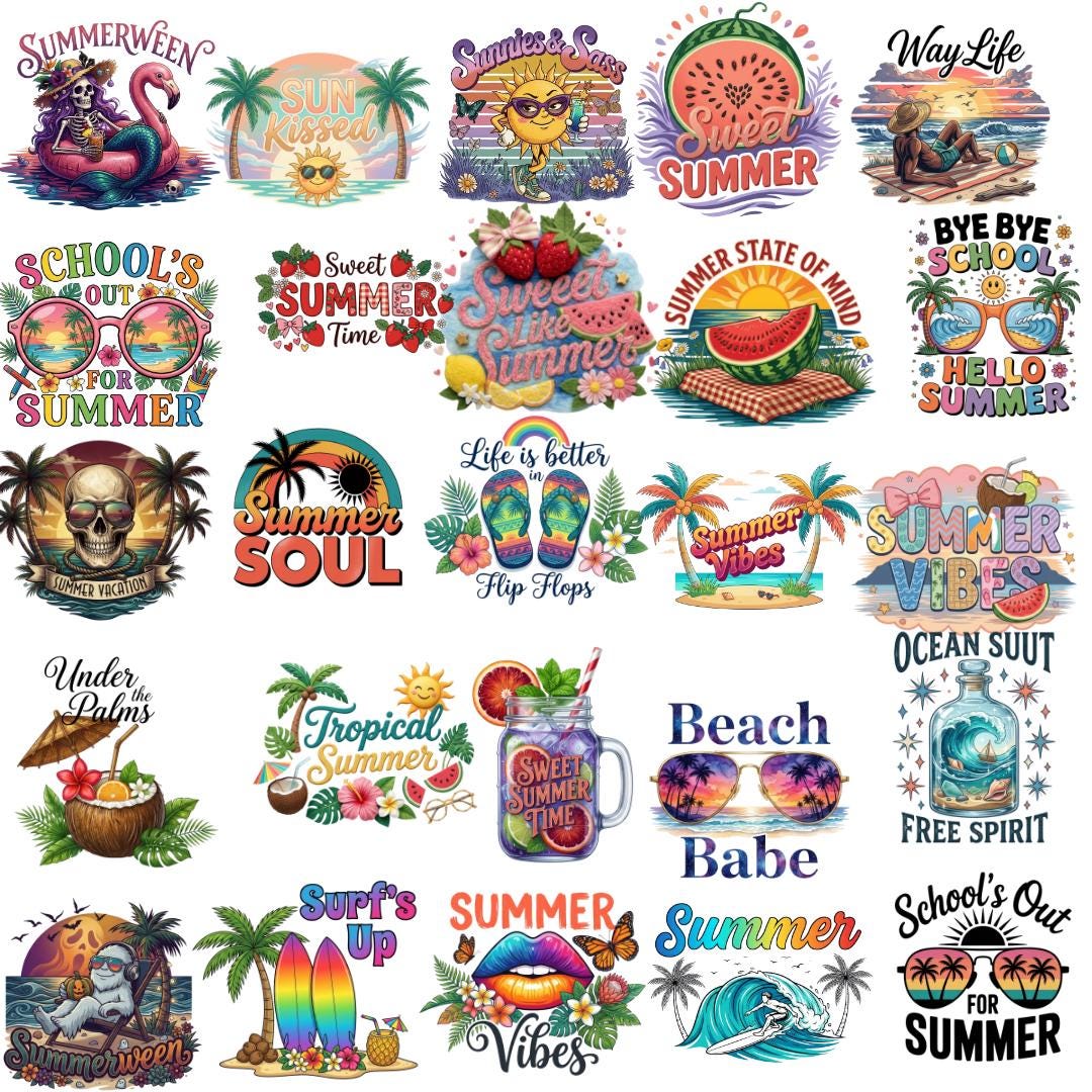 Summer PNG Bundle, Tropical Beach Clipart (digital Download) - Etsy