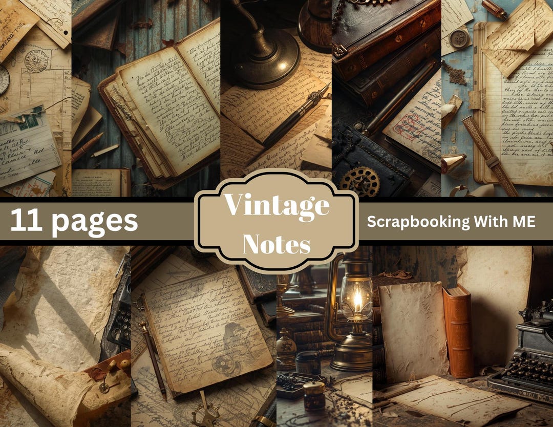 Vintage Notes and Notebooks Digital Download, Journal Pages, Vintage ...