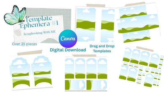 Fully Customizable Canva Templates, Drag and Drop, Tags, Pockets, Tickets, Frames, Blank Templates