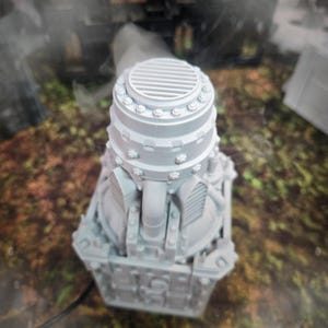 3D Printed Gothic Sci-Fi Tower | Grimdark Miniature Terrain | Vapour Smoke Effect