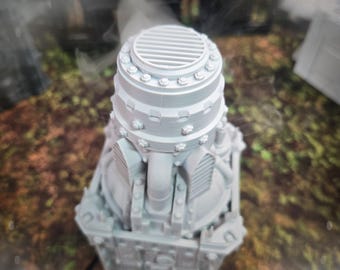 Smoke Effect Gothic Sci-Fi Tower: Grimdark Miniature Terrain compatible with DnD and 40K