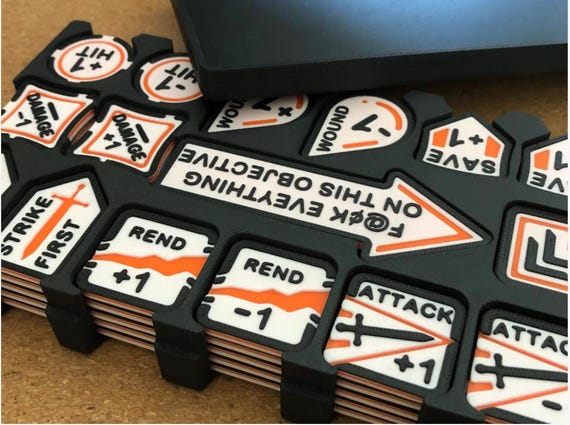 Age of Sigmar (AoS) compatible Reminder Tokens with Travel Box - AoS Buff Tracker