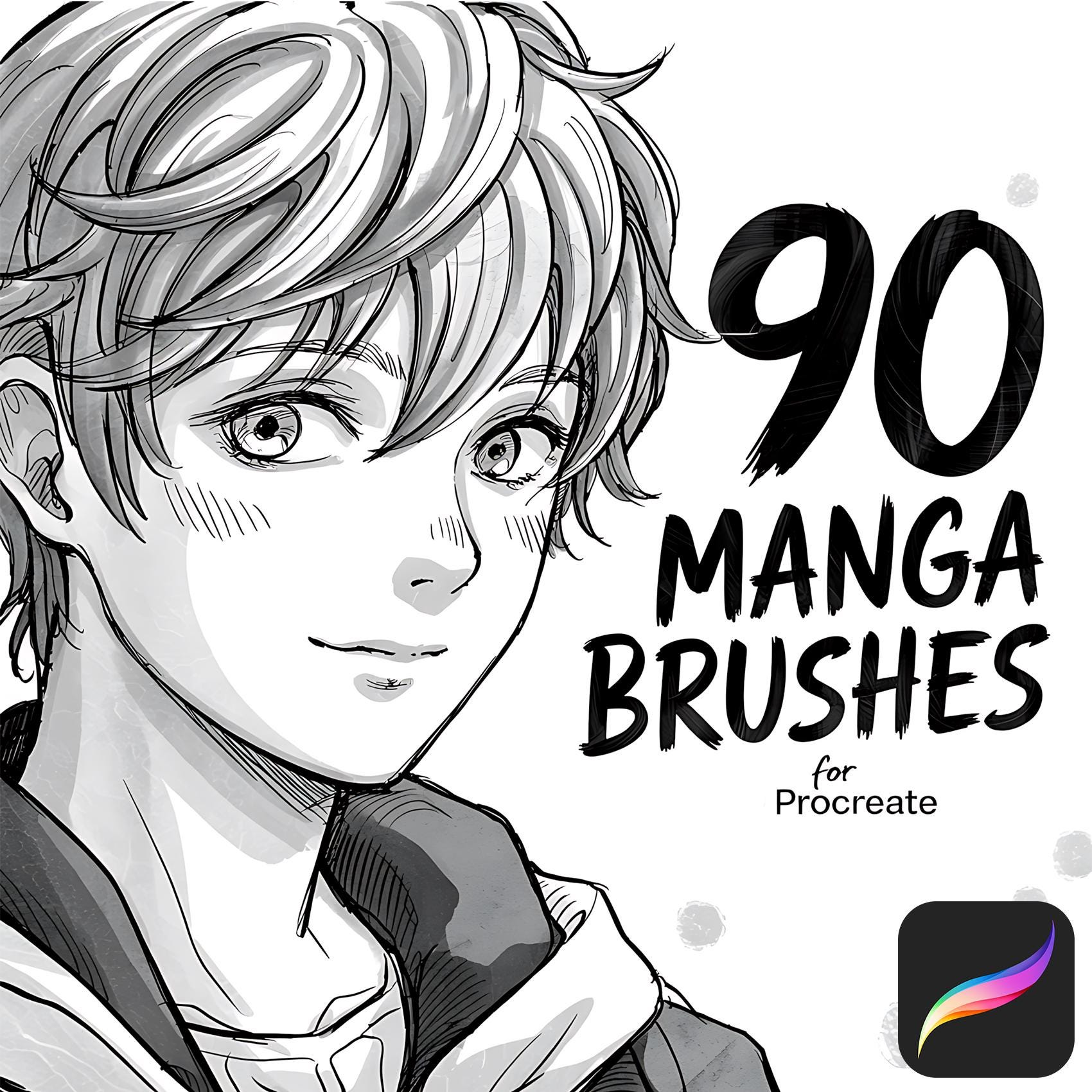 90+ Procreate Anime & Manga Brush Bundle – Chibi, Comic, Sketch & Inking Brushes