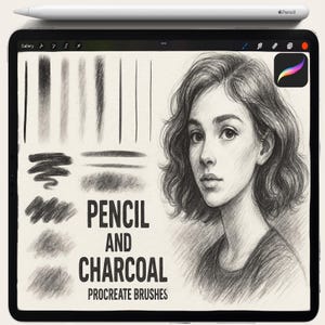 Charcoal Procreate Brush Set, Sketch Procreate pencil brushes, Procreate sketching brushes, Procreate shading, Procreate drawing Brushes