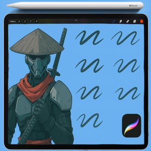 Pincéis Procreate para anime e mangá, conjunto de pincéis para colorir lineart, pincéis para desenho digital, esboços de personagens, pincéis para ilustração a tinta para quadrinhos