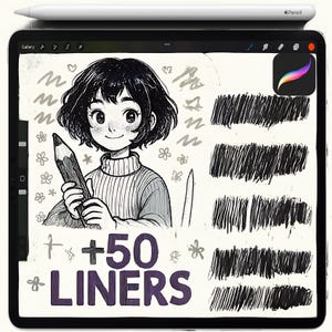 Liner Procreate Brushes, Soft Edge Brush Set,  Inked Line Stipple, Ink Tattoo Sketch, Micron Procreate Lineart, Stipple Brushes, Ipad Brush