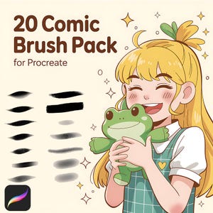 Procreate Anime Style Clothing, Procreate Shirts, Blouses, Pants, Shorts, Dresses, Skirts Drawing, Illustration Brushset, Manga Comic Book