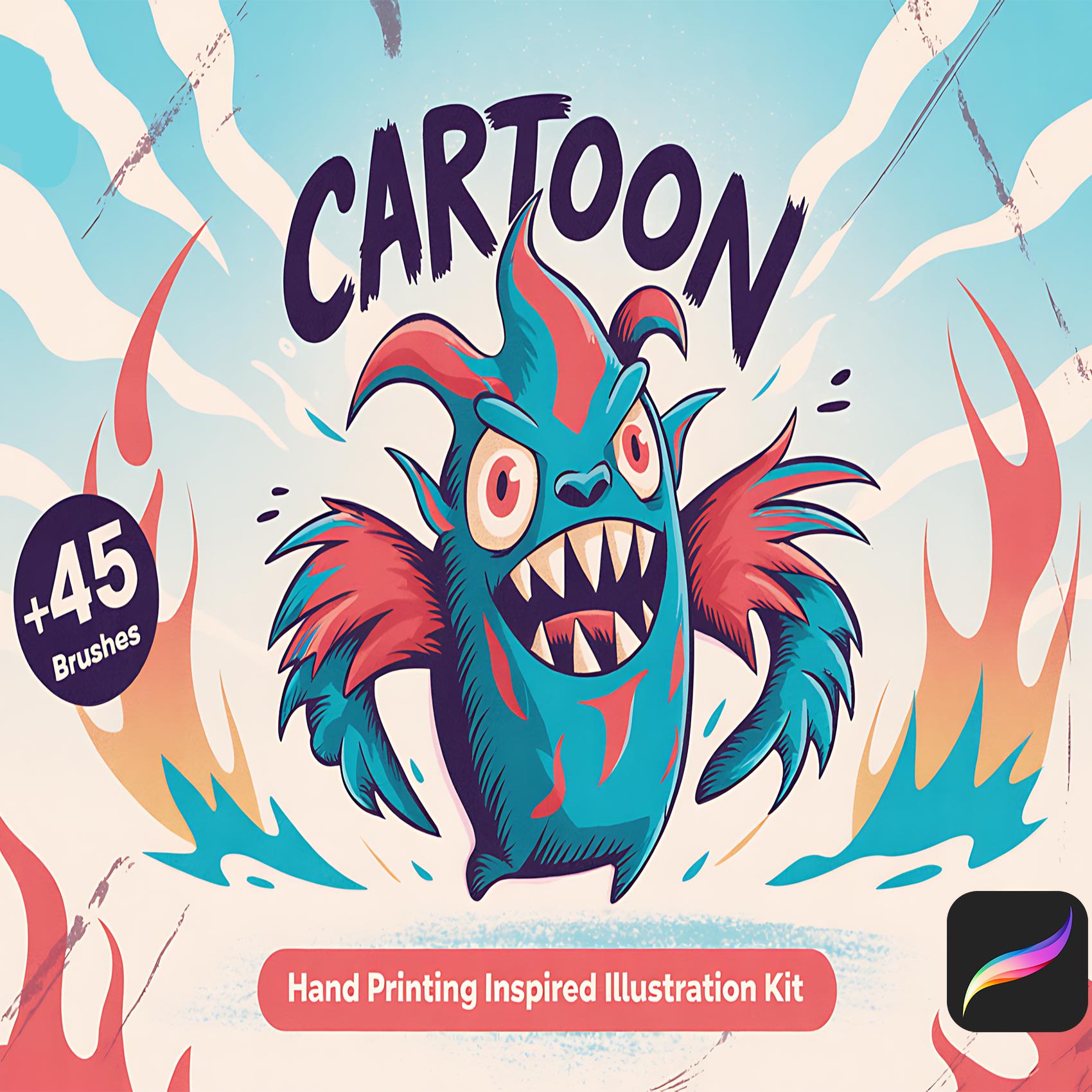Kit de dibujo de personajes para Procreate – Bundle de pinceles, sellos y paletas de color para retratos tipo cartoon