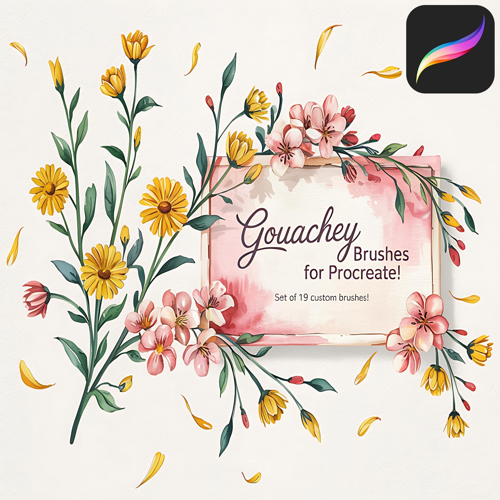 Pinceles de Gouache Realistas para Procreate en iPad – Brushset Texturizado y Sellos de Gouache