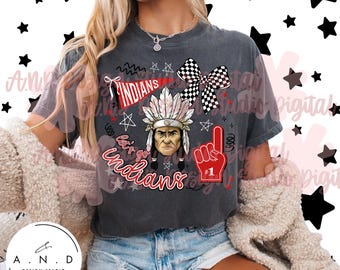 Indians Doodle PNG - red