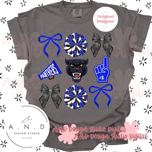 PANTHERS Bows- Blue PNG