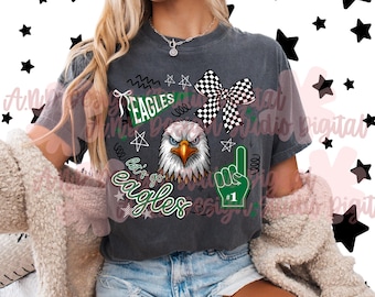 Eagles Doodle PNG - Green