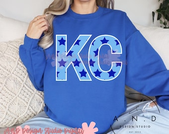 KC Stars- powder blue/royal PNG