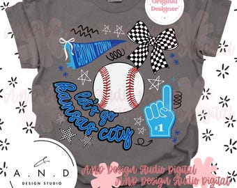 Kansas City Baseball Doodle PNG