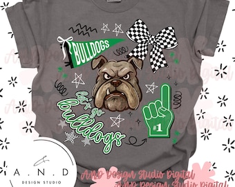Bulldogs Doodle PNG - green
