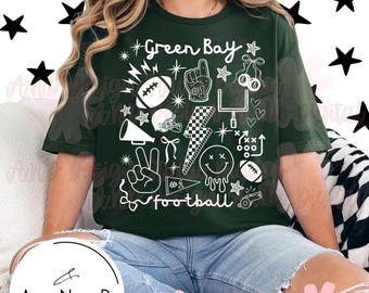 Green Bay Football Doodle PNG