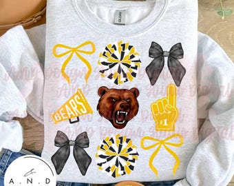 Bears Bow PNG- Yellow Gold