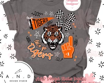 Tigers Doodle PNG - orange