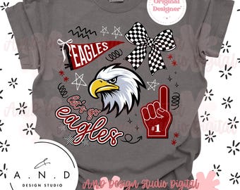 Eagles Doodle PNG - Maroon