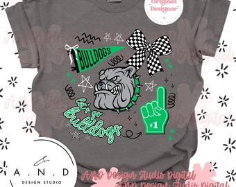 Bulldogs Doodle PNG - green